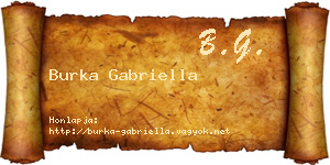 Burka Gabriella névjegykártya